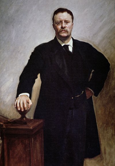 Theodore Roosevelt (kolor lito) autorstwa John Singer (after) Sargent