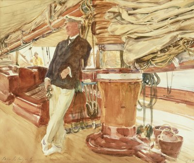 Kapitan Herbert M. Sears na pokładzie szkunera Yacht Constellation autorstwa John Singer Sargent
