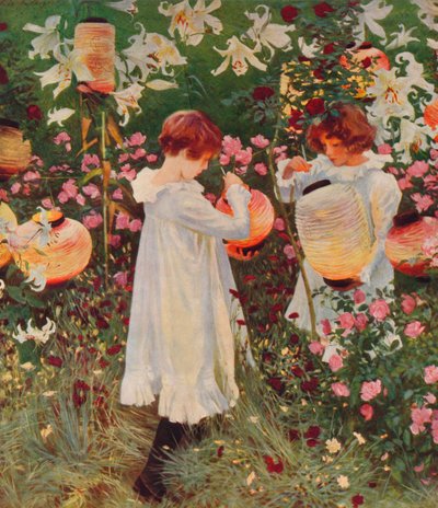 Goździk, lilia, lilia, róża, 1885-86, 1938 autorstwa John Singer Sargent