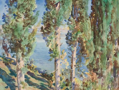 Korfu: Cyprysy autorstwa John Singer Sargent