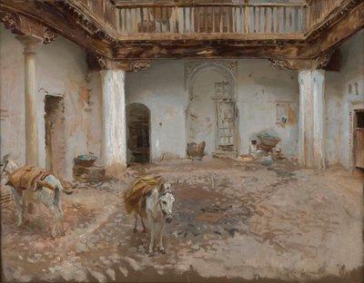 Courtyard, Casa del Chapiz autorstwa John Singer Sargent