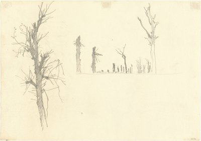 Zniszczone drzewa [verso] autorstwa John Singer Sargent