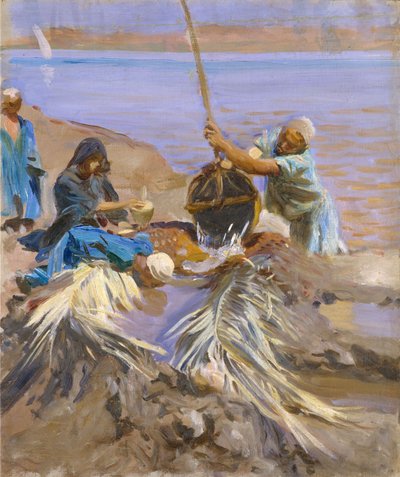 Egipcjanie wydobywają wodę z Nilu, 1890-91 autorstwa John Singer Sargent