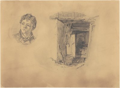 Głowa chłopca i wejście do chaty, 1871. autorstwa John Singer Sargent