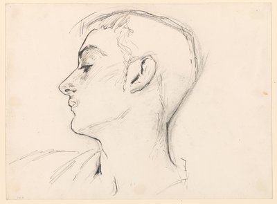 Głowa młodego mężczyzny (Albert de Belleroche) z profilu autorstwa John Singer Sargent