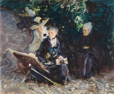 W Generalife, 1912 (wc, kredka woskowa i grafit na białym papierze tkanym) autorstwa John Singer Sargent