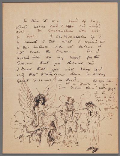 List do Kathlene MacDonell (tusz na papierze) autorstwa John Singer Sargent