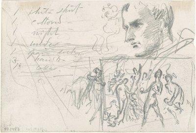 Napoleońska Głowa i Sąd Paryski [verso], c. 1871-1872. autorstwa John Singer Sargent