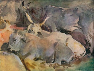 Woły w Sienie, c1910 autorstwa John Singer Sargent
