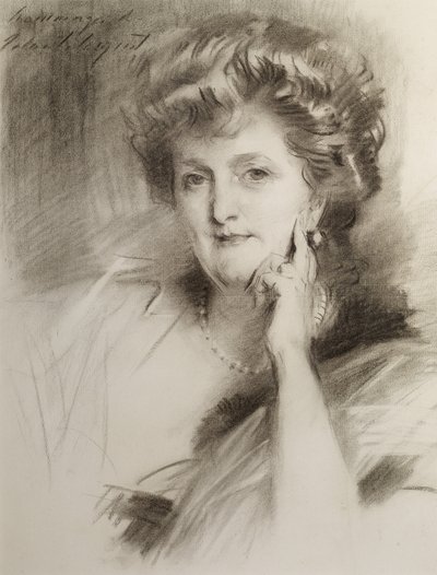 Portret kobiety, po 1900 (kreda na papierze tkanym) autorstwa John Singer Sargent