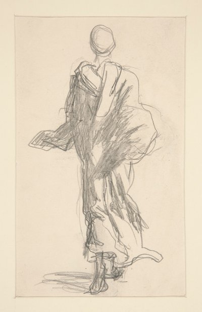 Widok z tyłu drapowanej postaci autorstwa John Singer Sargent