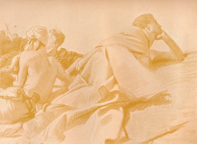 Leżące postacie Dawid w obozie Saula, ok. 1905 r. autorstwa John Singer Sargent