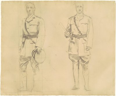 Studia generałów Plumera i Haiga dla oficerów generalnych I wojny światowej [recto], 1920-1922. autorstwa John Singer Sargent