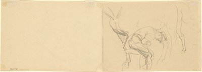 Studium do „Podkuwanie koni kalwaryjskich z przodu” [verso] autorstwa John Singer Sargent