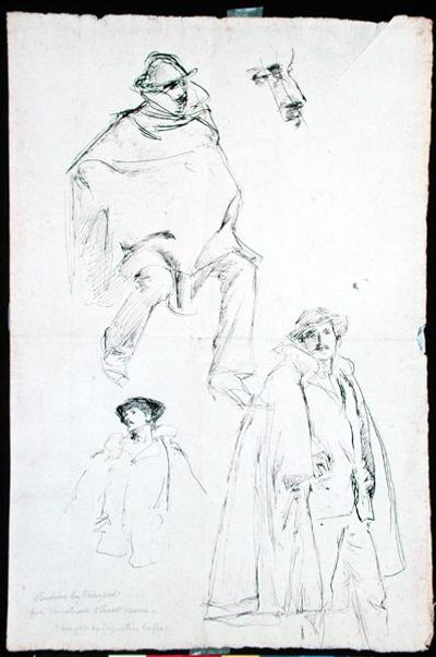 Studium do weneckiej sceny ulicznej (tusz na papierze) autorstwa John Singer Sargent