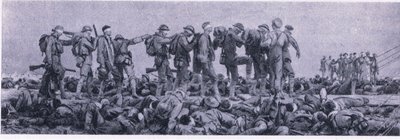 Garderoba. Straty z Mustard Gas, z British Adventure wydanego przez Collins, 1947 autorstwa John Singer Sargent
