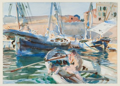 Rozładunek gipsu, ok. 1905 (wc na papierze) autorstwa John Singer Sargent
