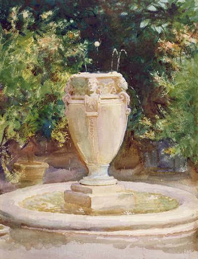 Fontanna wazonowa, Pocantico autorstwa John Singer Sargent