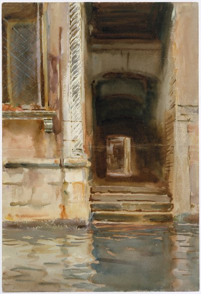 Przejście weneckie, ok. 1905 (wc, gwasz i grafit na białym papierze) autorstwa John Singer Sargent