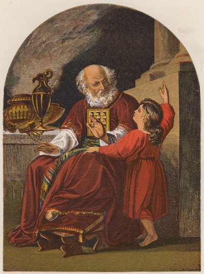 Samuel i Eli (kolorowa litografia) autorstwa John Singleton (after) Copley
