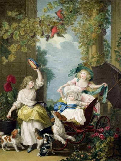Ich Królewskie Wysokości Księżniczki Maria (1776-1857), Zofia (1777-1848) i Amelia (1783-1810), rycina Francesco Bartolozzi (1727-1815), wyd. przez artystę, 1792 (grafika punktowana) autorstwa John Singleton Copley