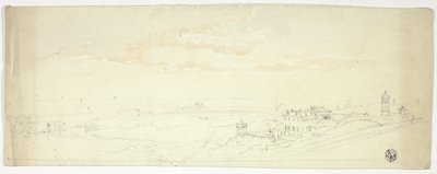 Panoramiczny widok na nadmorskie miasto autorstwa John Skinner Prout