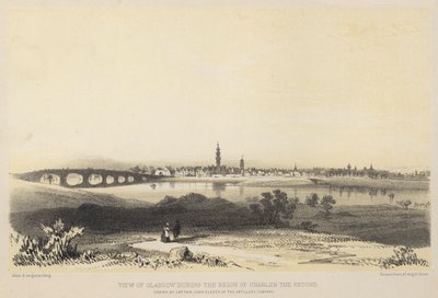 Widok Glasgow za panowania Karola II autorstwa John Slezer
