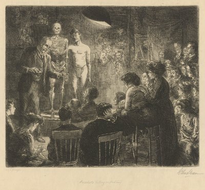 Anschutz mówiący o anatomii autorstwa John French Sloan