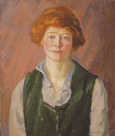 Zielona kamizelka (Jennie Doyle) 1914-15 (olej na płótnie) autorstwa John French Sloan