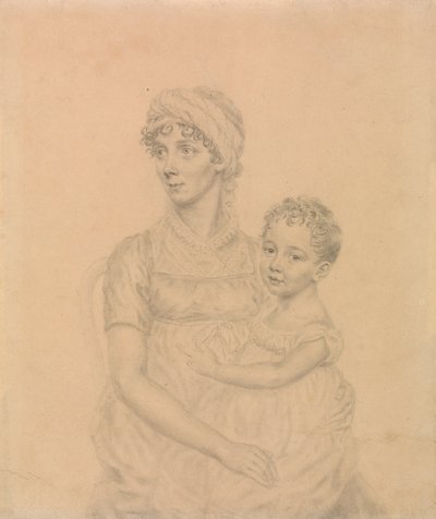 Lady Wigram ze swoim małym synkiem, Williamem Pittem Wigramem autorstwa John Smart