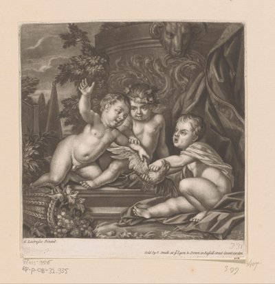 Trzy amorki z ptakiem autorstwa attributed to John Smith