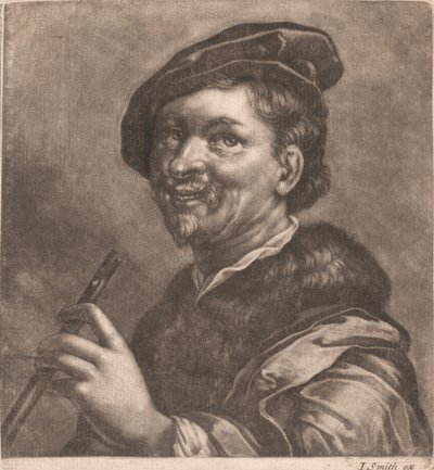 Mężczyzna grający na flecie autorstwa John Smith