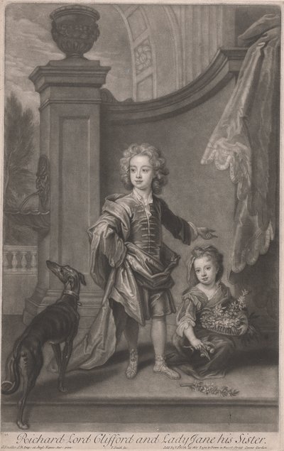 Richard, Lord Clifford (1695-1753) i jego siostra, Lady Jane Boyle (zm. 1780) autorstwa John Smith