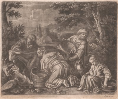 Kobieta doi kozę autorstwa John Smith