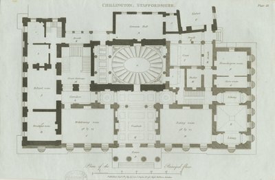 Chillington Hall: grawerowanie autorstwa John Soane