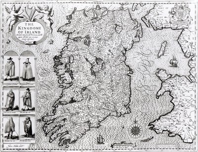 Królestwo Irlandii, ryty Jodocus Hondius (1563-1612), „Teatr Imperium Wielkiej Brytanii”, wyd. John Sudbury i George Humble, 1611-12 (patrz 108099 dla szczegółów) autorstwa John Speed
