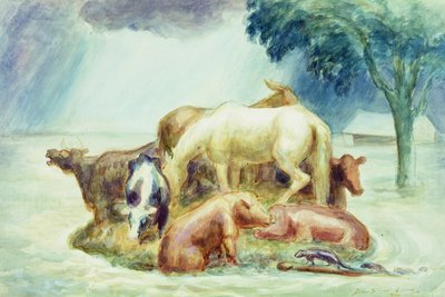 Sanktuarium, ok. 1936 (akwarela na papierze) autorstwa John Steuart Curry