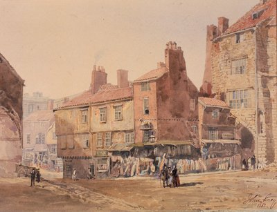 Domy, King Street, w pobliżu Czarnej Bramy (pióro i atrament) autorstwa John Storey