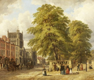 Widok College Green (olej na płótnie) autorstwa John Syer