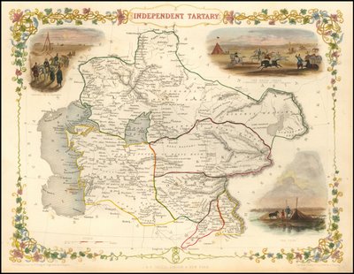 Mapa Niepodległej Tatarii z 1851 r. autorstwa Johna Tallisa autorstwa John Tallis