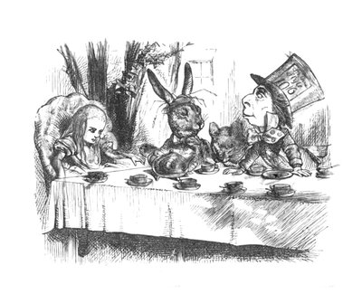 Alicja na herbacie Szalonych Kapeluszników, 1889 autorstwa John Tenniel