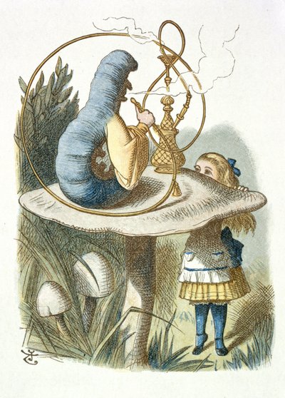 Alicja spotyka niebieską gąsienicę autorstwa John Tenniel