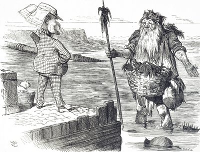 Komiks komentujący zanieczyszczenie Tamizy w Londynie autorstwa John Tenniel