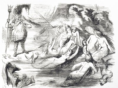 Karykatura komentująca drugą próbę ułożenia Atlantic Telegraph Cable autorstwa John Tenniel