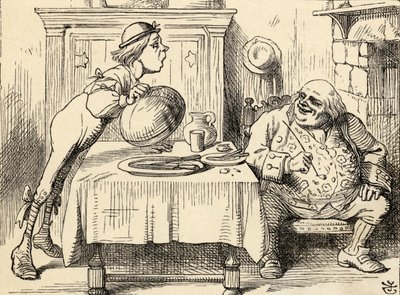 Ojciec William po zjedzeniu gęsi, z „Przygód Alicji w krainie czarów” Lewisa Carrolla, opublikowanej w 1891 r. (lito) autorstwa John Tenniel