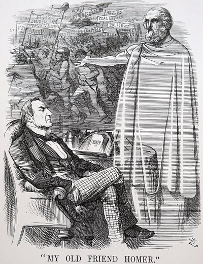 Stary przyjaciel Gladstone, Homer autorstwa John Tenniel