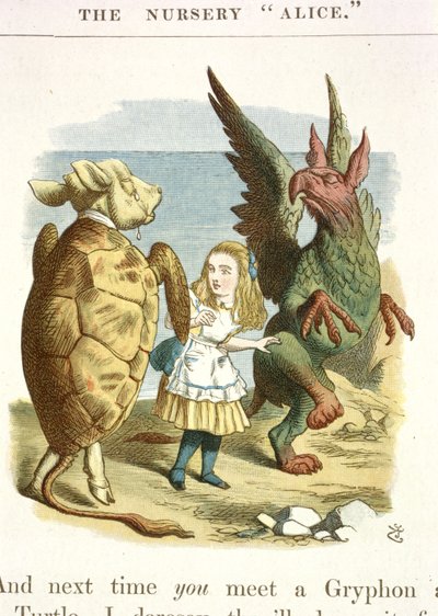 Imitacja żółwia i gryfa autorstwa John Tenniel