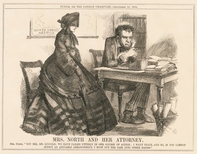 Pani North i jej adwokat autorstwa John Tenniel