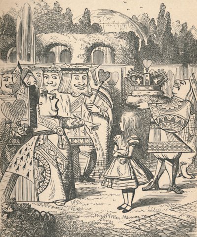 Precz z jej głową! Alicja i Czerwona Królowa, 1889 autorstwa John Tenniel