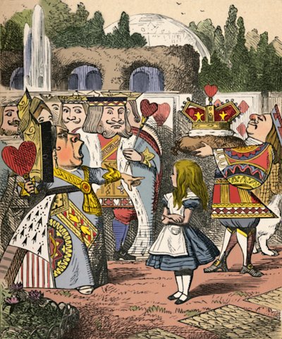 Precz z jej głową! Alicja i Czerwona Królowa, 1889 autorstwa John Tenniel